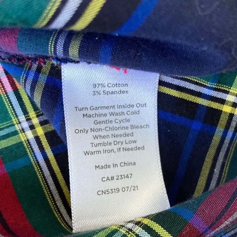 Talbot's Classic Shirt Scenic Plaid Size 10 Classic Career Office Preppy
